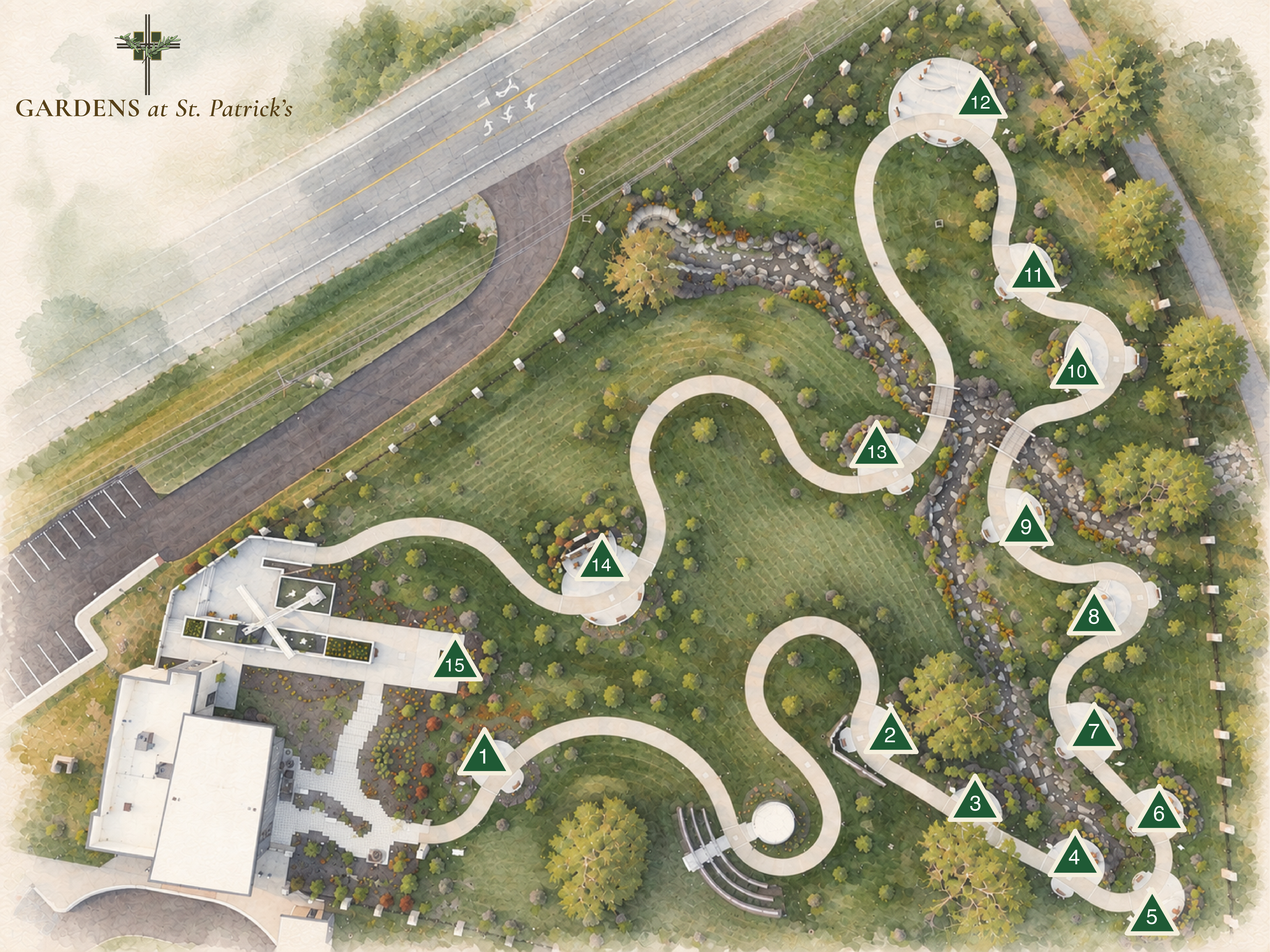 Gardens Watercolor Map